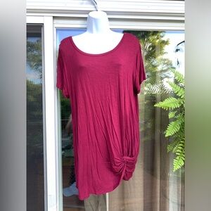 Westport Maroon Tunic T-shirt with Side knot Size XL